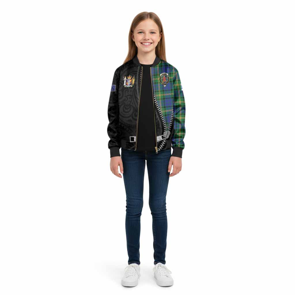 Maitland Tartan Kid Bomber Jacket New Zealand Pattern Unique Zipper Stylized