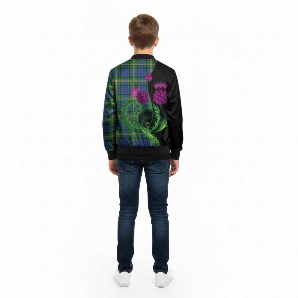 Maitland Tartan Kid Bomber Jacket Traditional Scottish Thistle
