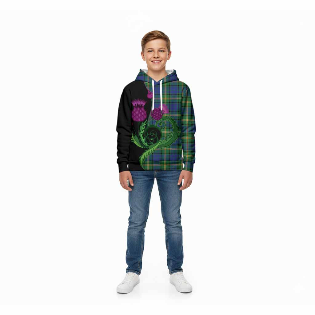 Maitland Tartan Kid Hoodie Traditional Scottish Thistle