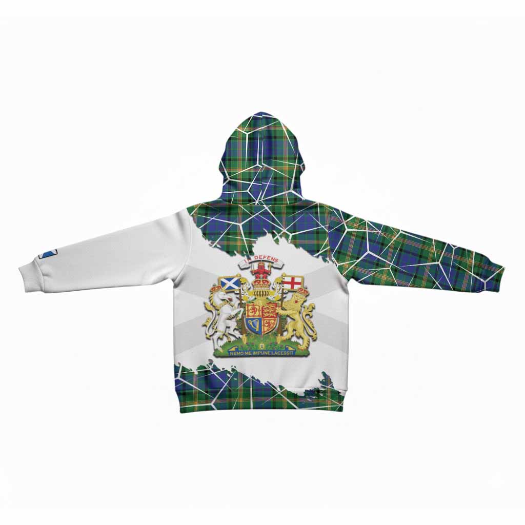 Maitland Tartan Kid Hoodie with Family Crest and Lion Rampant Grunge Style