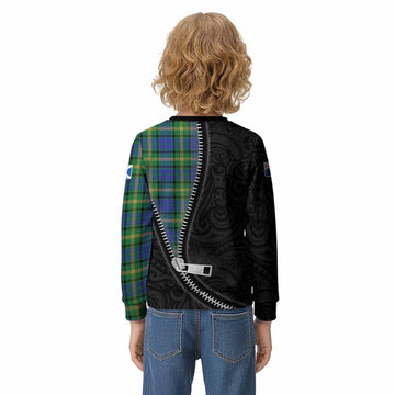 Maitland Tartan Kid Knitted Sweatshirt New Zealand Pattern Unique Zipper Stylized