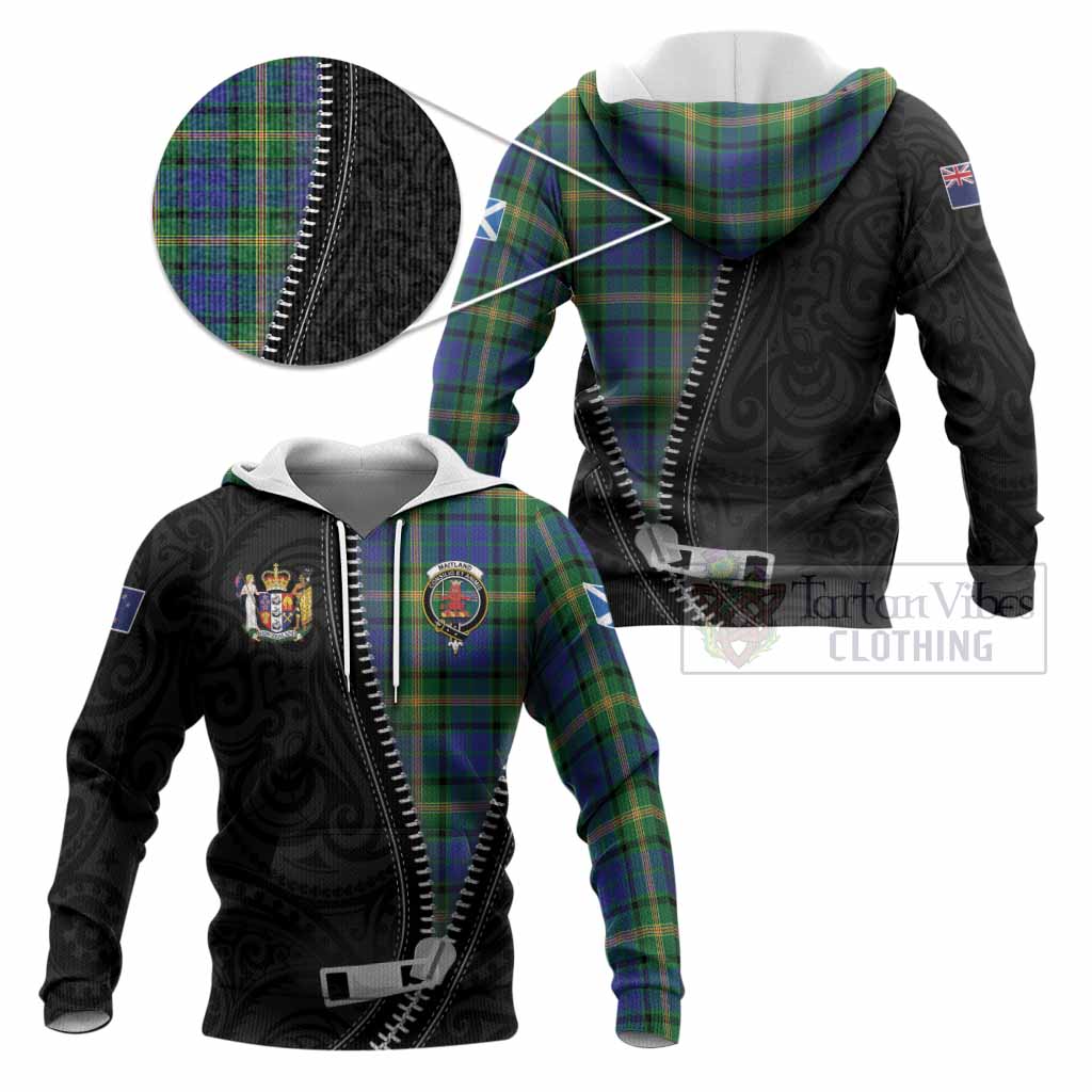 Maitland Tartan Knitted Hoodie New Zealand Pattern Unique Zipper Stylized