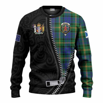 Maitland Tartan Knitted Sweater New Zealand Pattern Unique Zipper Stylized