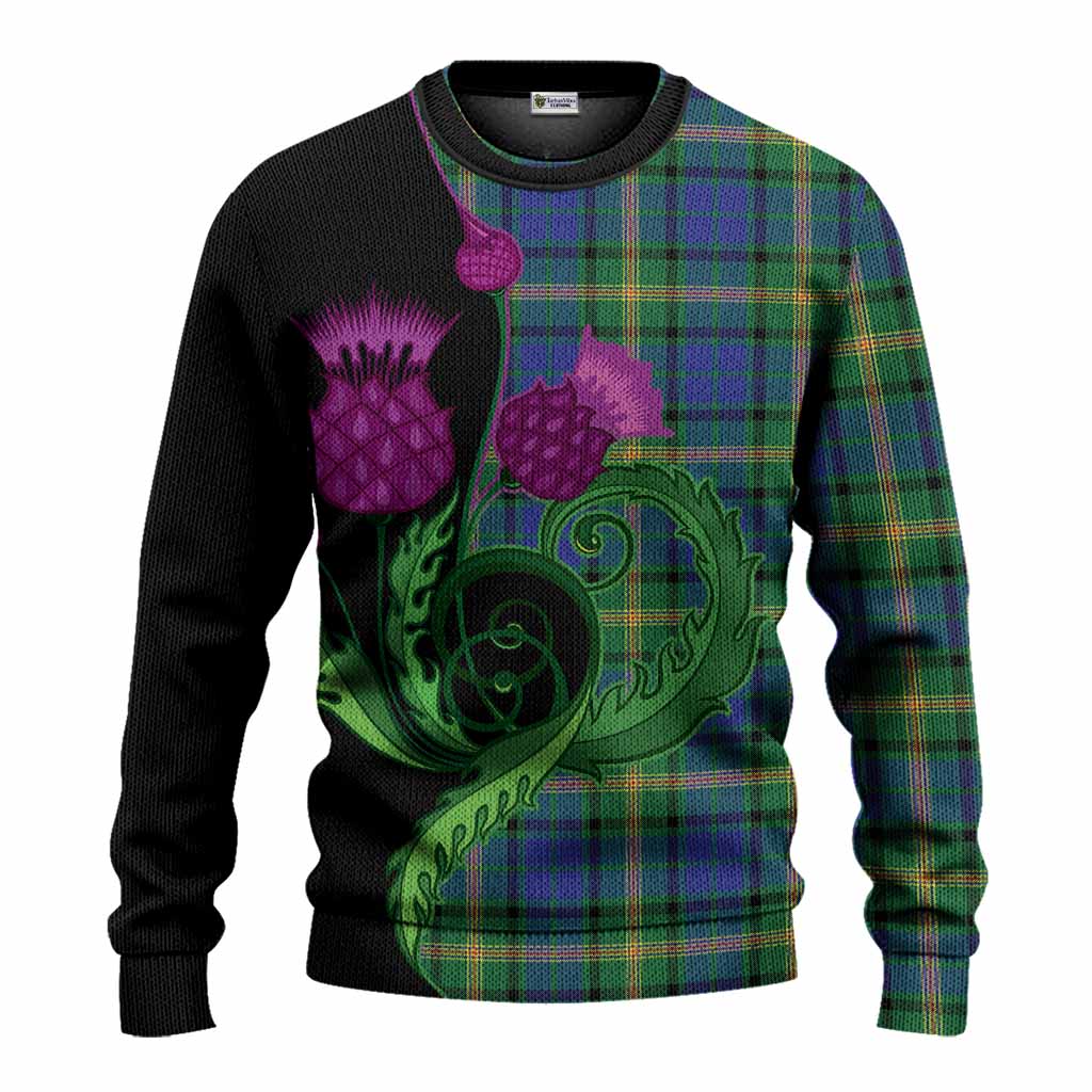 Maitland Tartan Knitted Sweater Traditional Scottish Thistle