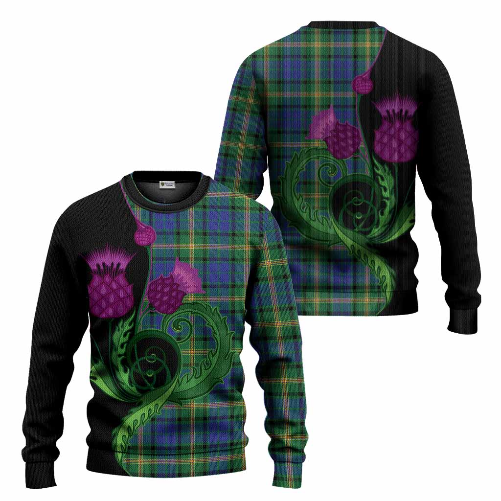 Maitland Tartan Knitted Sweater Traditional Scottish Thistle
