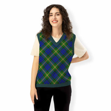 Maitland Tartan  Knitted V-Neck Vest Cross Style