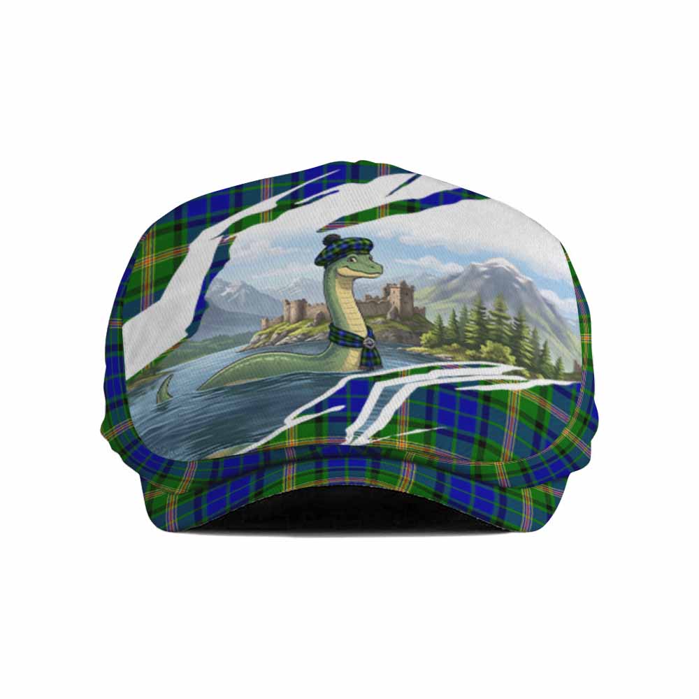 Maitland Tartan Loch Ness Monster Scottish Heritage Art Flat Cap, Jeff Cap