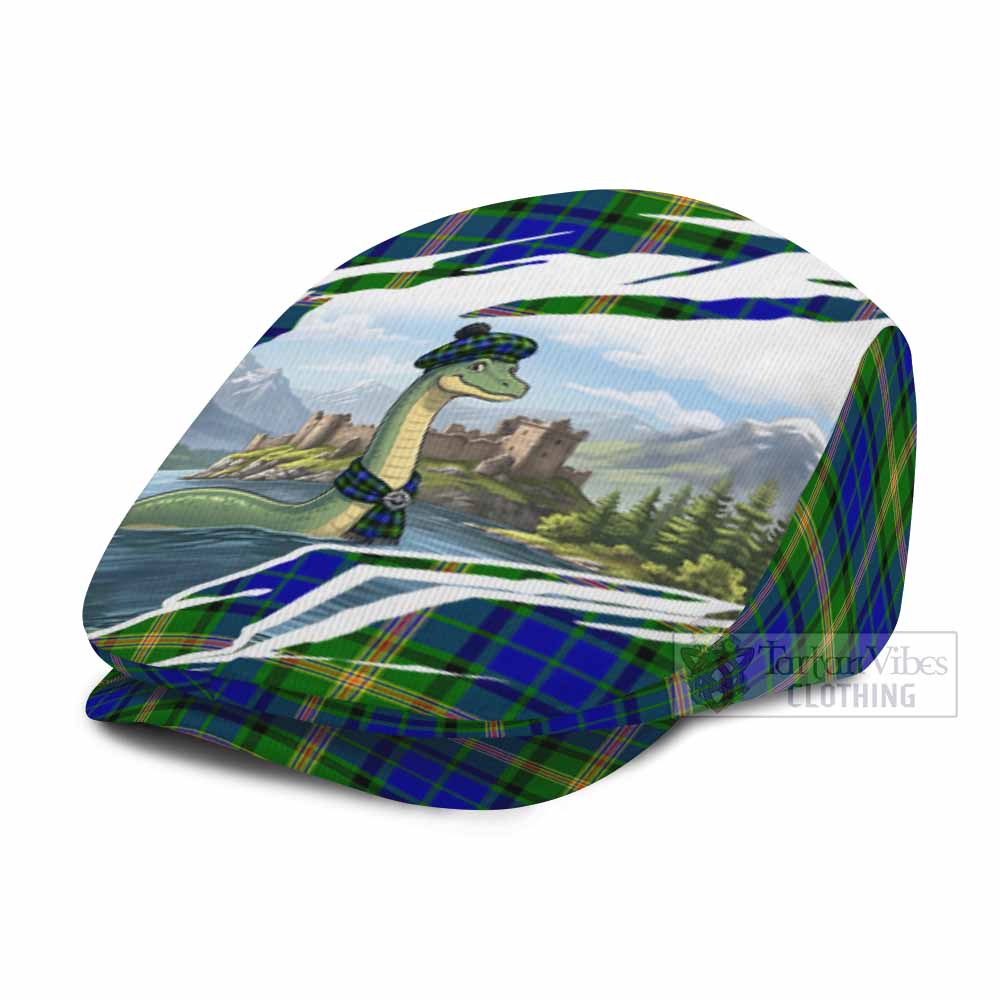 Maitland Tartan Loch Ness Monster Scottish Heritage Art Flat Cap, Jeff Cap