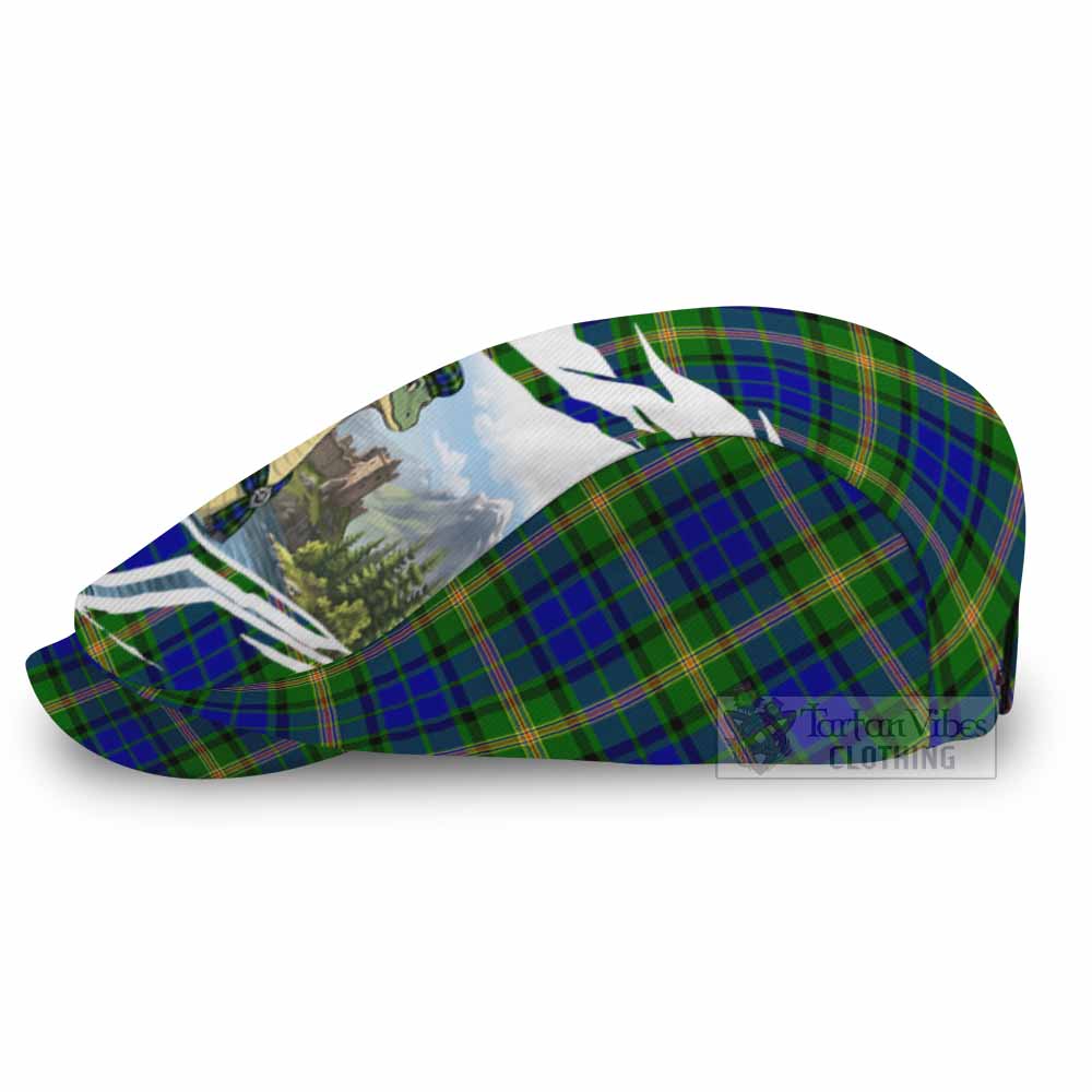 Maitland Tartan Loch Ness Monster Scottish Heritage Art Flat Cap, Jeff Cap