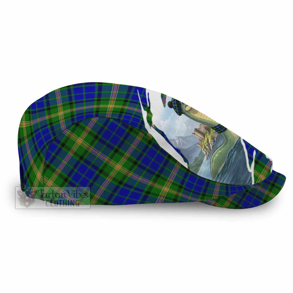 Maitland Tartan Loch Ness Monster Scottish Heritage Art Flat Cap, Jeff Cap