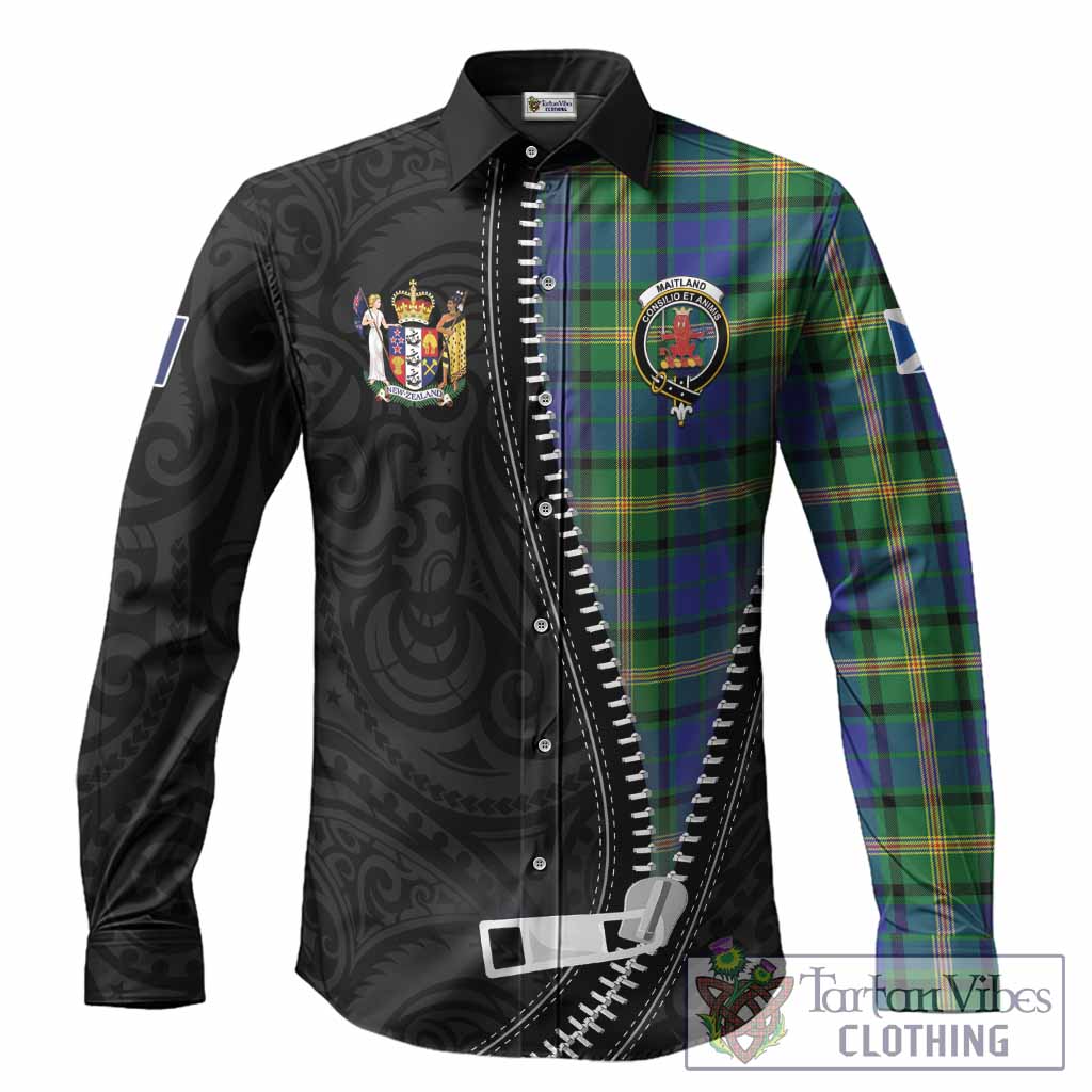 Maitland Tartan Long Sleeve Button Shirts New Zealand Pattern Unique Zipper Stylized
