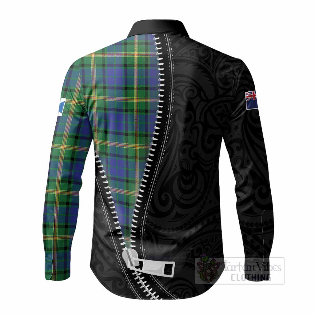 Maitland Tartan Long Sleeve Button Shirts New Zealand Pattern Unique Zipper Stylized