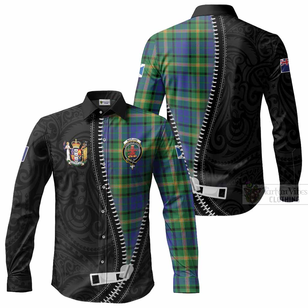 Maitland Tartan Long Sleeve Button Shirts New Zealand Pattern Unique Zipper Stylized