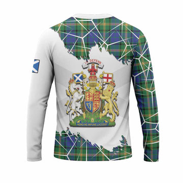 Maitland Tartan Long Sleeve T-Shirt with Family Crest and Lion Rampant Grunge Style