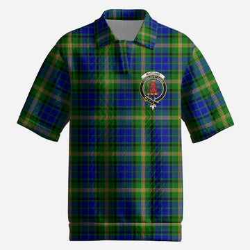 Maitland Tartan Men’s Polo Sweater Top with Family Crest
