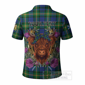 Maitland Tartan Polo Shirt Scottish Thistle Heilan Coo