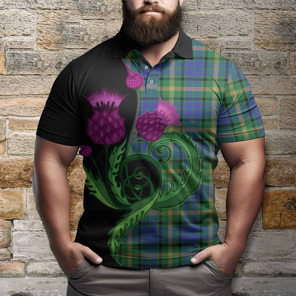 Maitland Tartan Polo Shirt Traditional Scottish Thistle