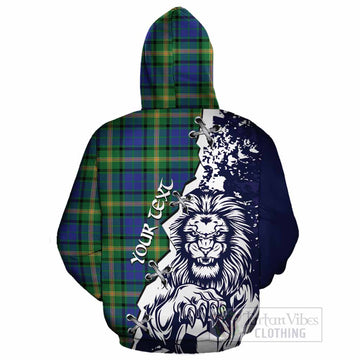 Maitland Tartan Scottish Cotton Hoodie Angry Lion With Soccer Ball Style