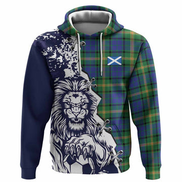 Maitland Tartan Scottish Hoodie Angry Lion With Soccer Ball Style