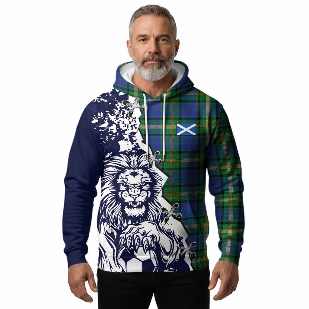 Maitland Tartan Scottish Hoodie Angry Lion With Soccer Ball Style