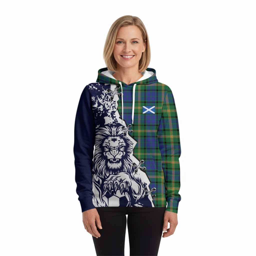 Maitland Tartan Scottish Hoodie Angry Lion With Soccer Ball Style