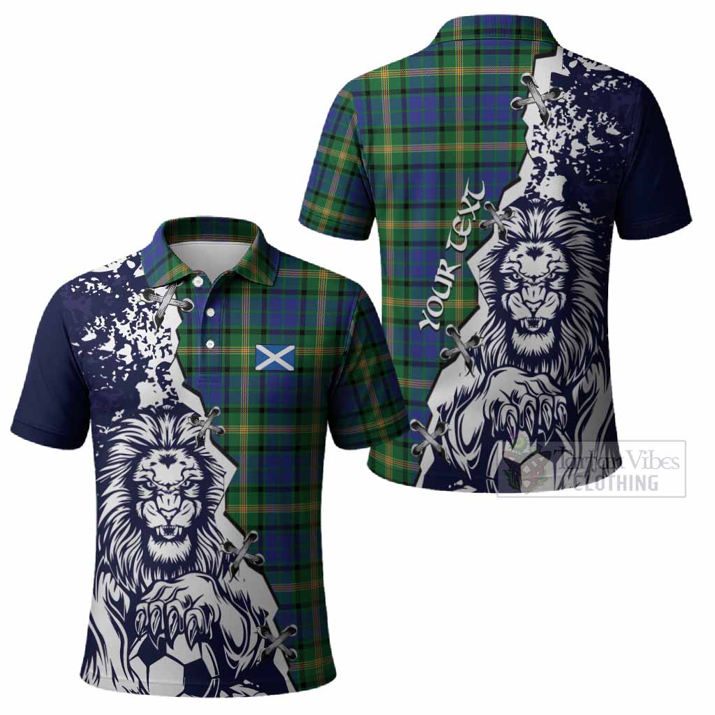 Maitland Tartan Scottish Polo Shirt Angry Lion With Soccer Ball Style