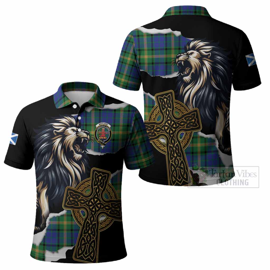Maitland Tartan Scottish Polo Shirt Lion Celtic Heritage