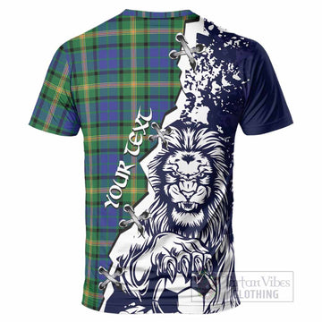 Maitland Tartan Scottish T-Shirt Angry Lion With Soccer Ball Style