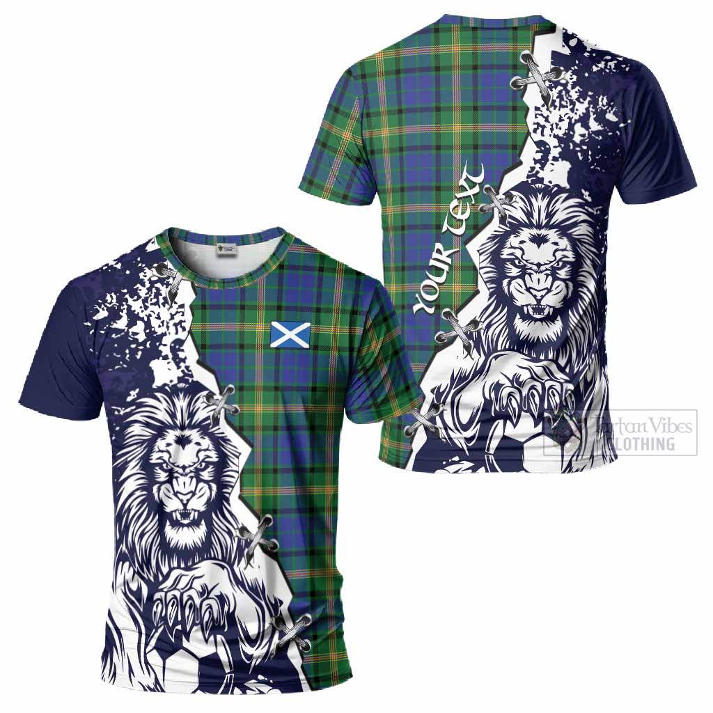 Maitland Tartan Scottish T-Shirt Angry Lion With Soccer Ball Style