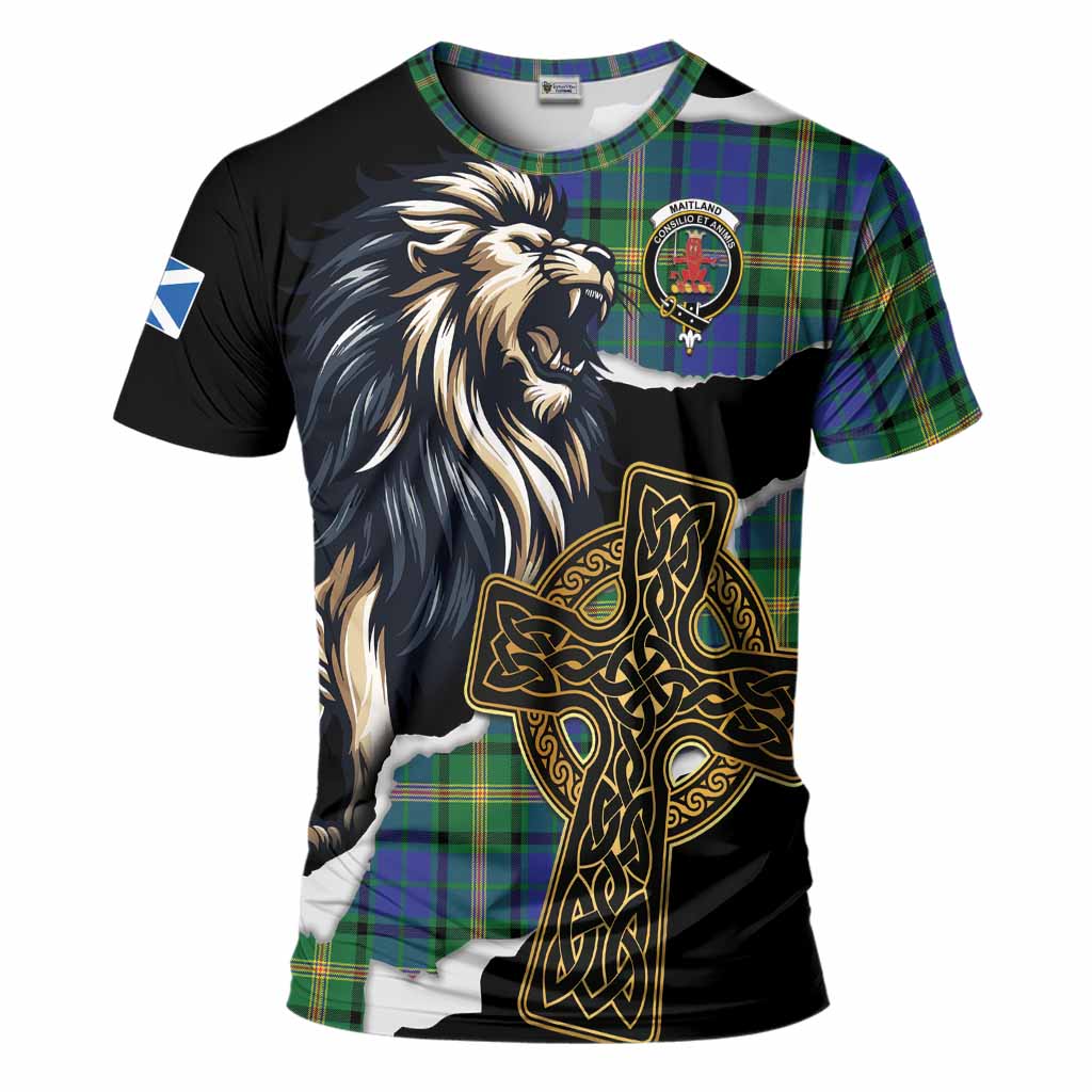 Maitland Tartan Scottish T-Shirt Lion Celtic Heritage