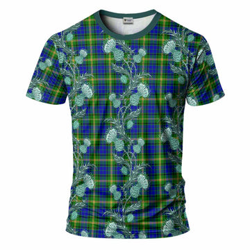 Maitland Tartan T-Shirt Seamless Scottish Thistle Flowers