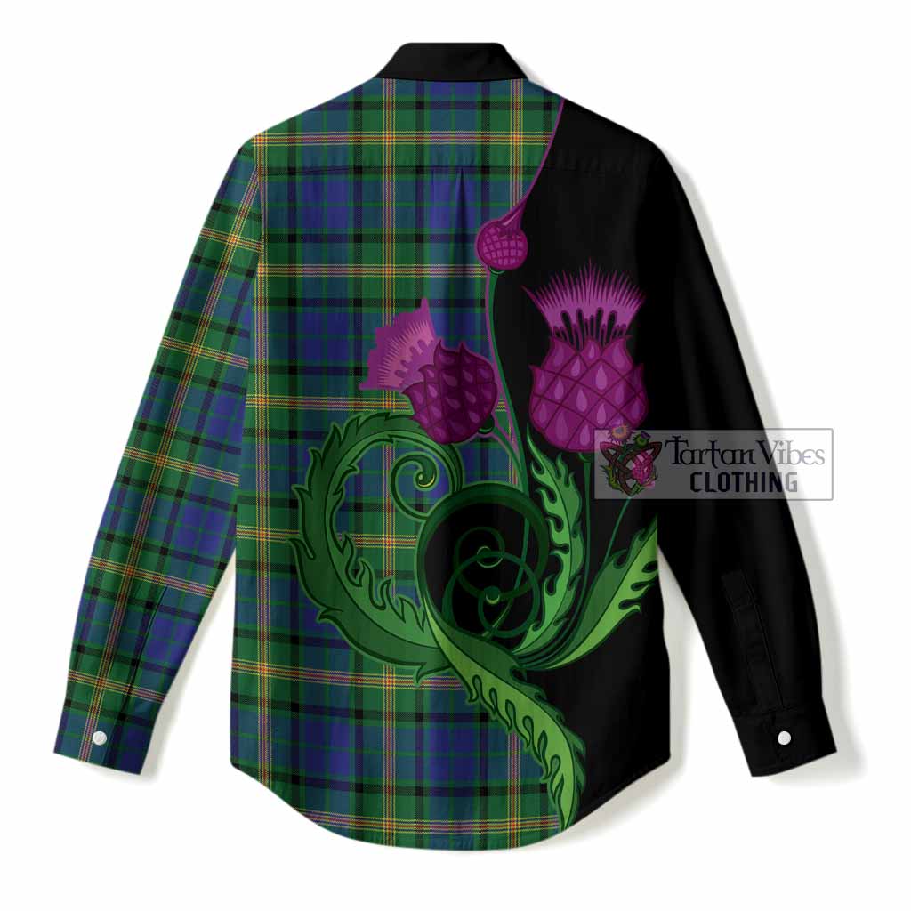 Maitland Tartan Women Casual Shirt Traditional Scottish Thistle