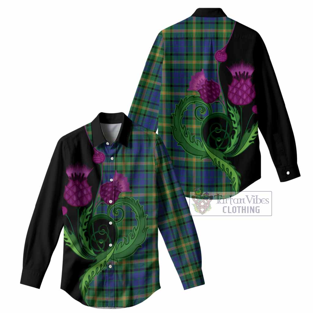 Maitland Tartan Women Casual Shirt Traditional Scottish Thistle