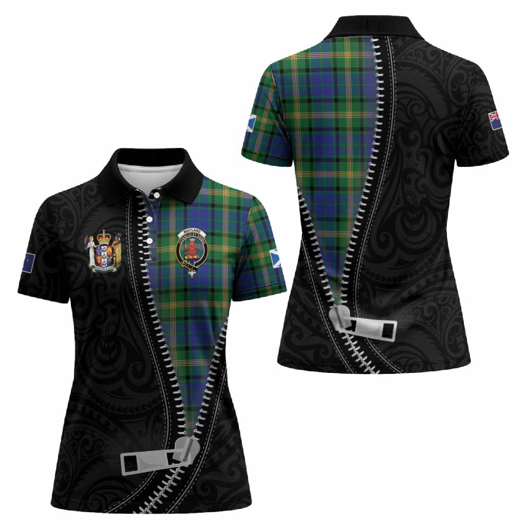 Maitland Tartan Women Polo Shirt New Zealand Pattern Unique Zipper Stylized