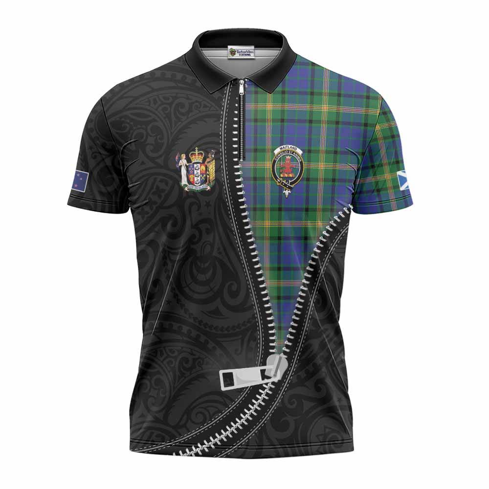 Maitland Tartan Zipper Polo Shirt New Zealand Pattern Unique Zipper Stylized