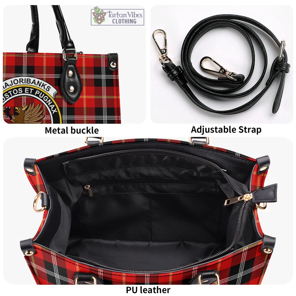 Majoribanks Tartan Luxury Leather Handbags with Family Crest - Tartan Vibes Clothing