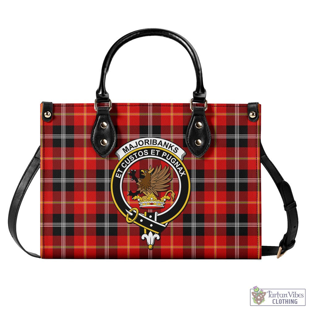 Majoribanks Tartan Luxury Leather Handbags with Family Crest - Tartan Vibes Clothing