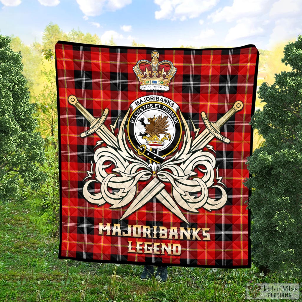 Tartan Vibes Clothing Majoribanks Tartan Quilt with Clan Crest and the Golden Sword of Courageous Legacy
