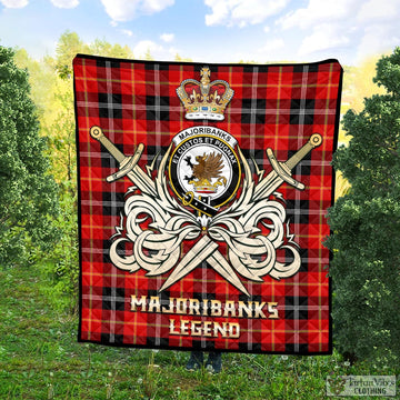 Majoribanks Tartan Quilt with Clan Crest and the Golden Sword of Courageous Legacy