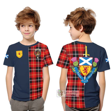 Majoribanks Tartan Kid T-Shirt Alba with Scottish Lion Royal Arm Half Style Youth XL Size14 - Tartan Vibes Clothing