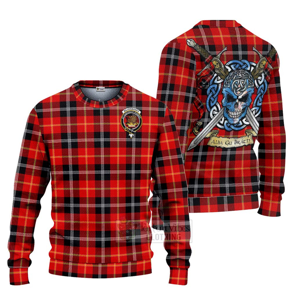 Majoribanks Tartan Ugly Sweater with Family Crest Celtic Skull Style Unisex - Tartan Vibes Clothing