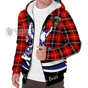 Majoribanks Tartan Sherpa Hoodie with Alba Gu Brath Regal Lion Emblem Unisex S - Tartan Vibes Clothing