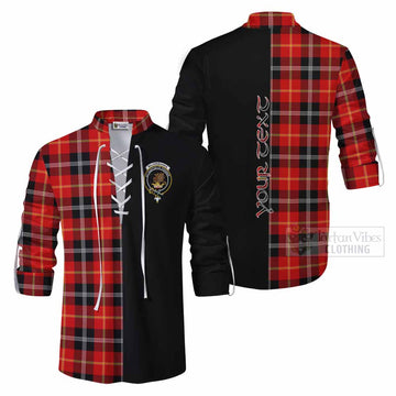 Majoribanks Tartan Ghillie Kilt Shirt with Family Crest and Half Of Me Style Men - Tartan Vibes Clothing