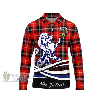 Majoribanks Tartan Long Sleeve Polo Shirt with Alba Gu Brath Regal Lion Emblem Unisex - Tartan Vibes Clothing