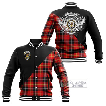 Majoribanks Tartan Baseball Jacket with Family Crest and Military Logo Style Unisex - Tartan Vibes Clothing
