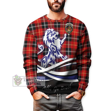 Majoribanks Tartan Sweatshirt with Alba Gu Brath Regal Lion Emblem Unisex - Tartan Vibes Clothing