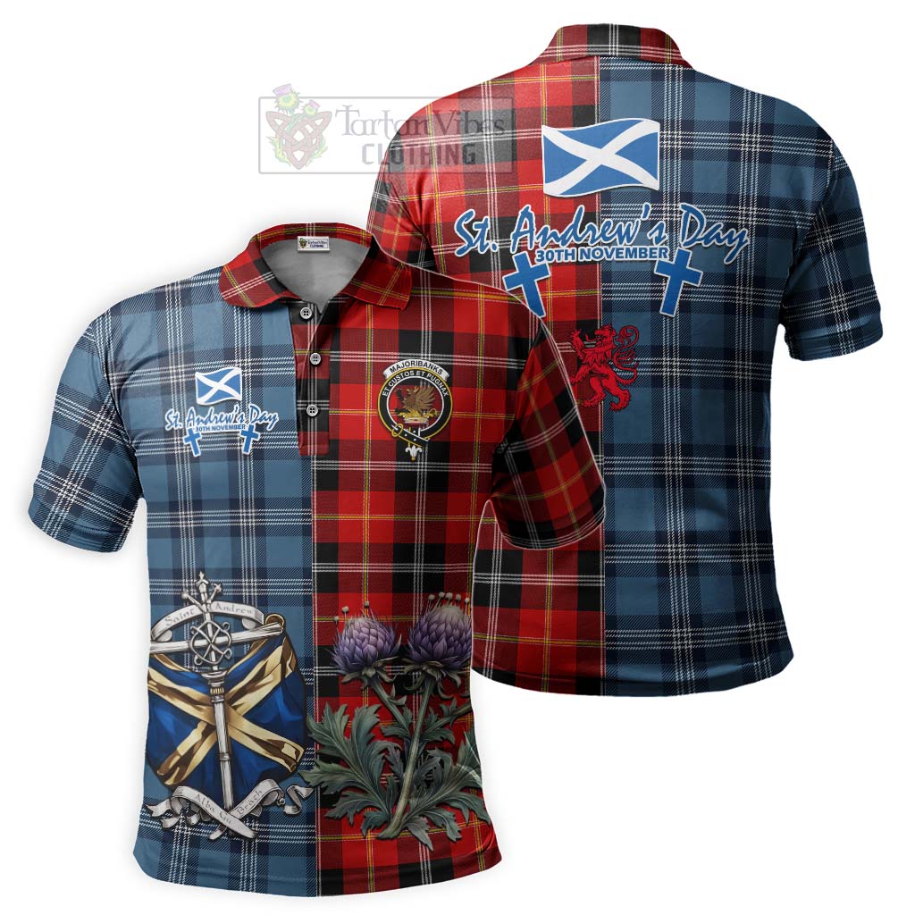 Majoribanks Tartan Polo Shirt Happy St. Andrew's Day Half Tartan Style Kid - Tartan Vibes Clothing