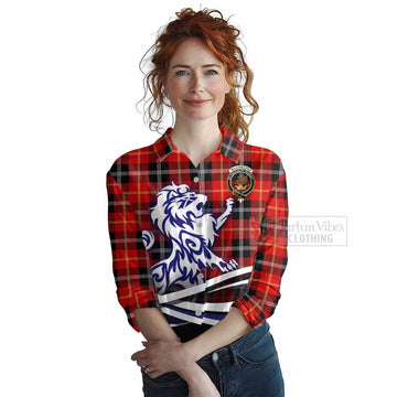 Majoribanks Tartan Women's Casual Shirt with Alba Gu Brath Regal Lion Emblem Female - Tartan Vibes Clothing