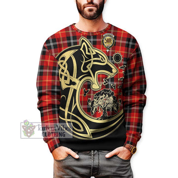 Majoribanks Tartan Sweatshirt with Family Crest Celtic Wolf Style Unisex - Tartan Vibes Clothing