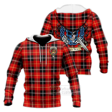 Majoribanks Tartan Knitted Hoodie with Family Crest Celtic Skull Style Unisex Knitted Pullover Hoodie - Tartan Vibes Clothing